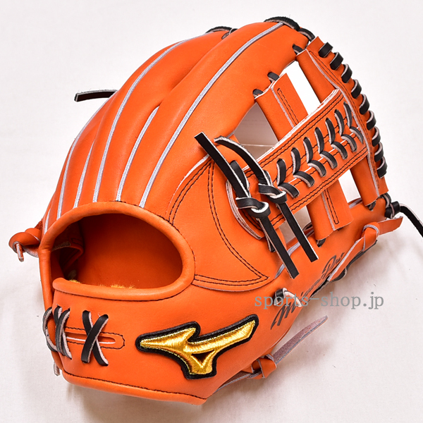 ミズノプロ 硬式用 オーダー AXI型 スプレンディッドオレンジ 黒紐 内
