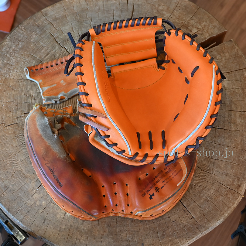 ハタケヤマ 硬式用 キャッチャーミット 捕球面 ウエブ 革紐 交換