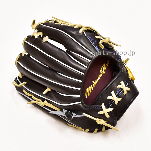 ミズノプロ 硬式用 オーダー 外野手用 AXI型 ブラック×ブロンド紐