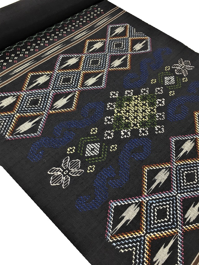 本場琉球 読谷山花織 九寸名古屋帯 正絹 赤茶系 公式通販