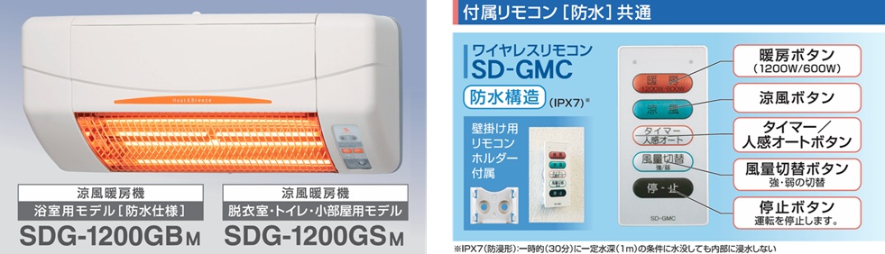 2025年製 ヒート&ブリーズ 涼風暖房機 浴室用 SDG-1200GBM 風呂 2025年