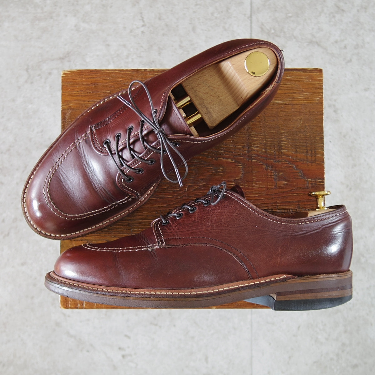 オールデン 5366 コードバン プレーントゥ 赤茶 7D ミリタリーラスト