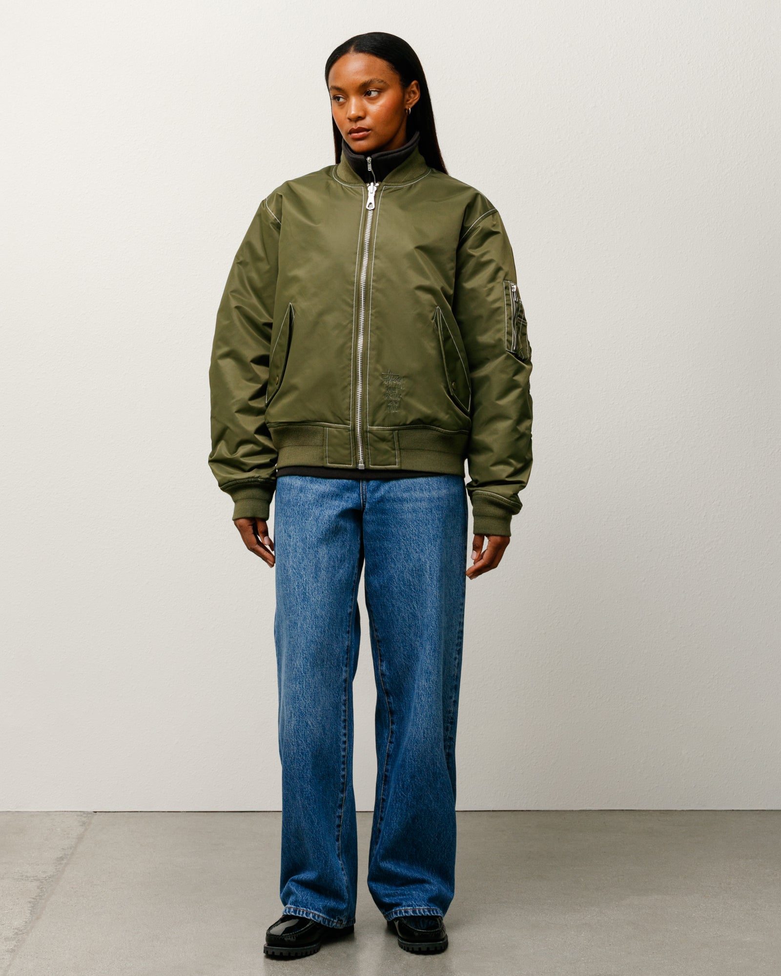 Built Reversible Bomber Jacket – Olive | Outerwear | Stüssy