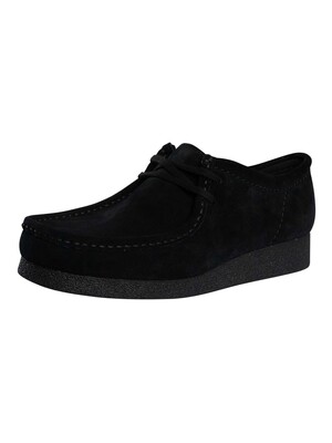 Clarks RelaxLite Low Suede Shoes- Black | Standout