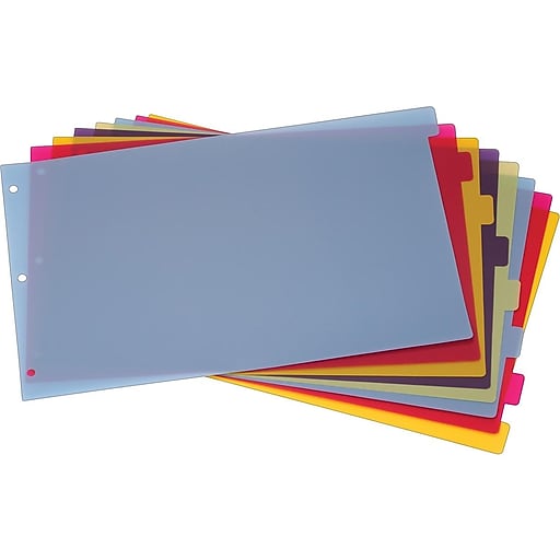 Cardinal Blank Dividers, 8-Tab, Blue/Green/Purple/Red/Yellow (CRD
