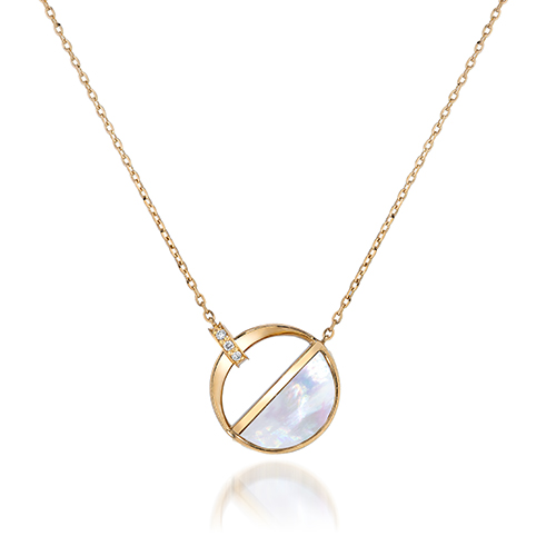 WAXING MOON MOTHER OF PEARL NECKLACE(1ZN1149)K18 ネックレス