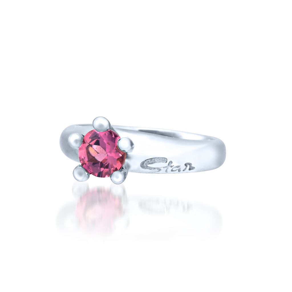 BABY RING PINK TOURMALINE(10月)(2XC0113)Pt950 ベビー｜スター