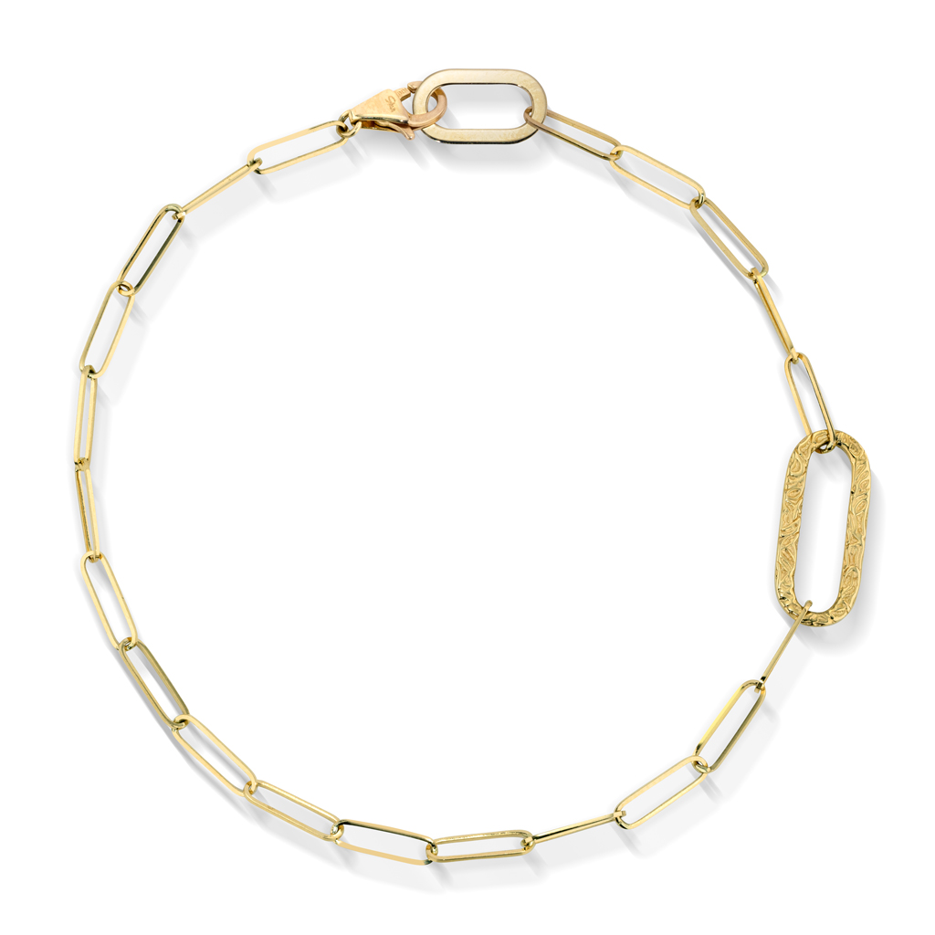 TEXTURE CLIP CHAIN BRACELET(2JU0358)K10 ブレスレット｜スター