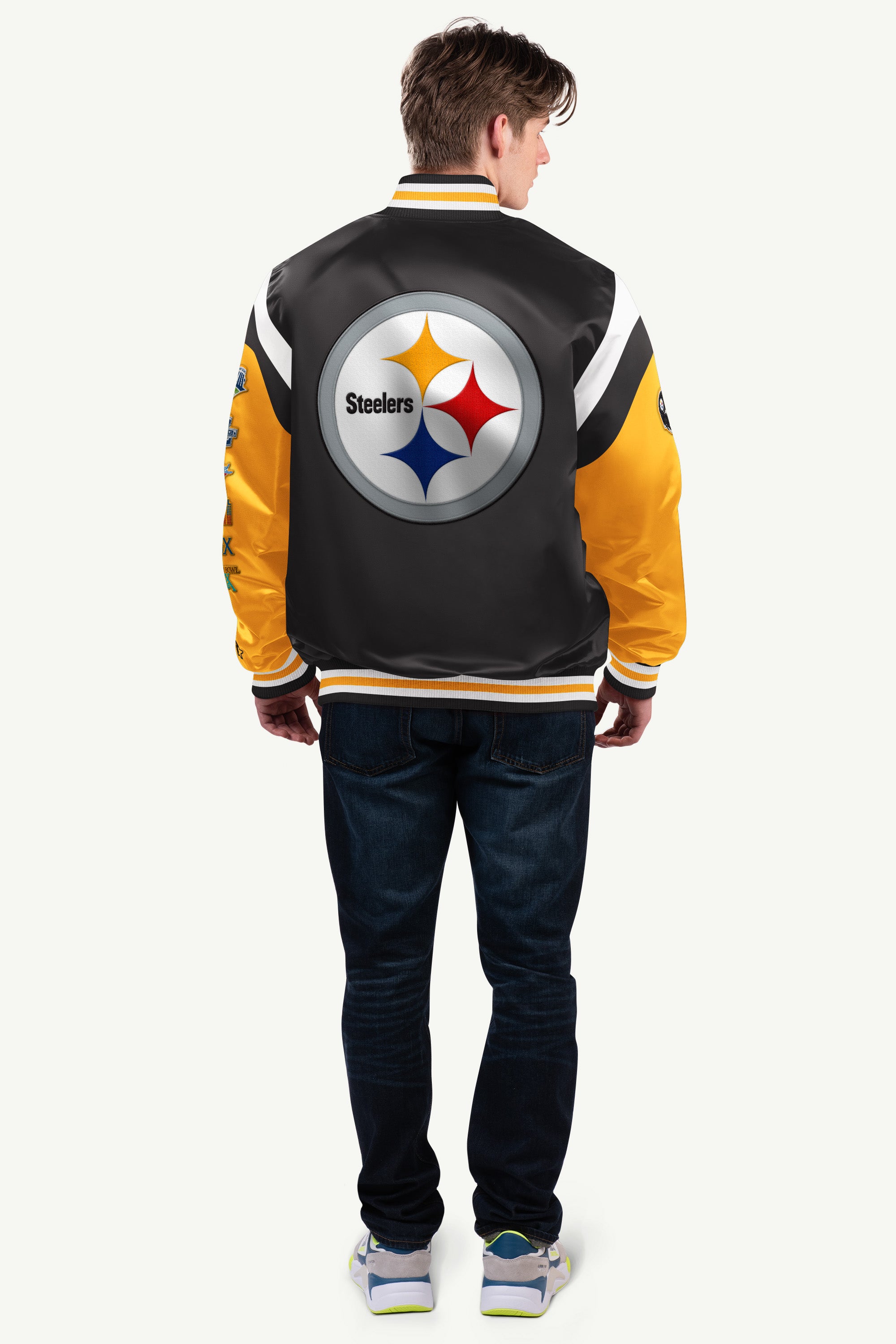 Mens Pittsburgh Steelers Satin Varsity Jacket | NFL | Starter