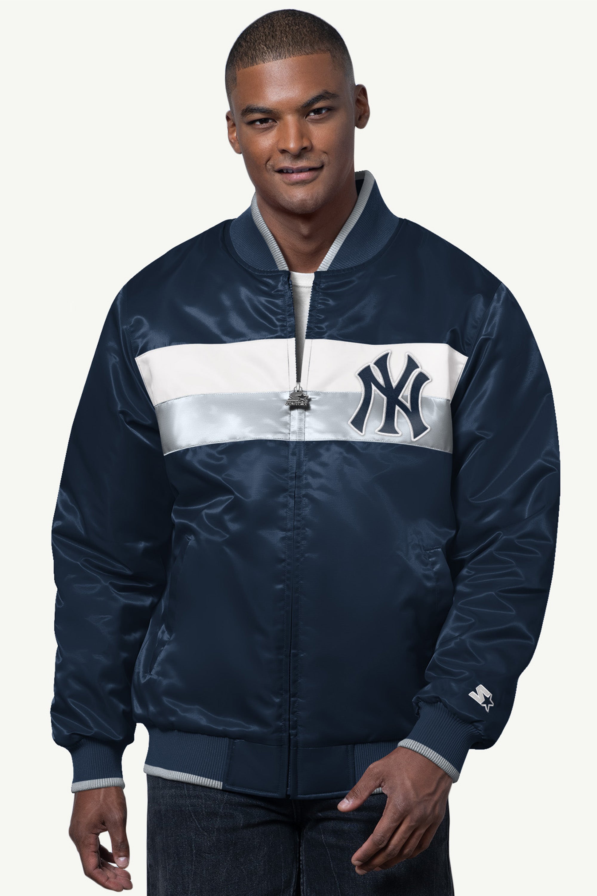 Mens New York Yankees Ambassador Satin Varsity Jacket | MLB | Starter