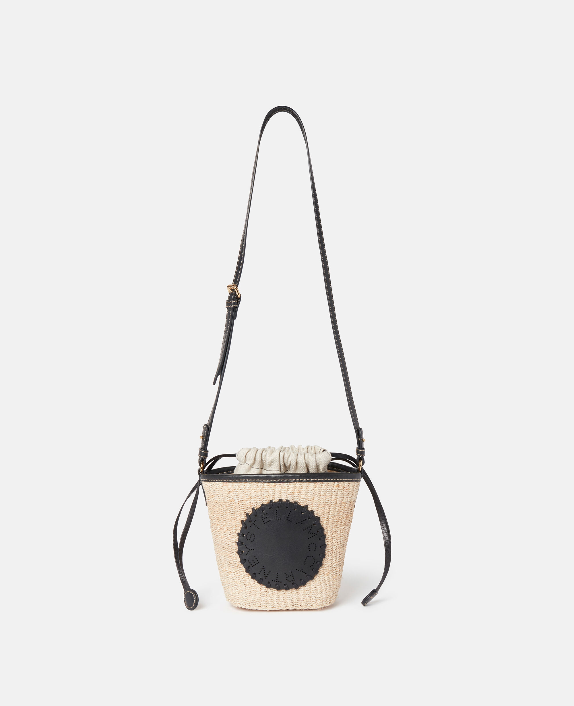 Women Natural beige Logo Raffia Crossbody Bag | Stella McCartney US