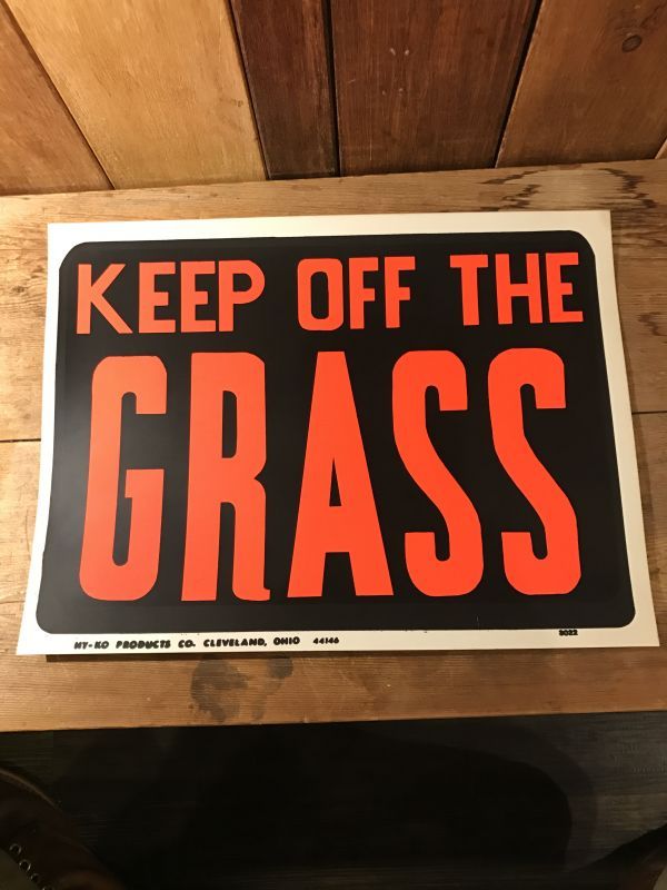 Keep Off The Grass Hardware Sign 看板 ビンテージ 企業 70年代