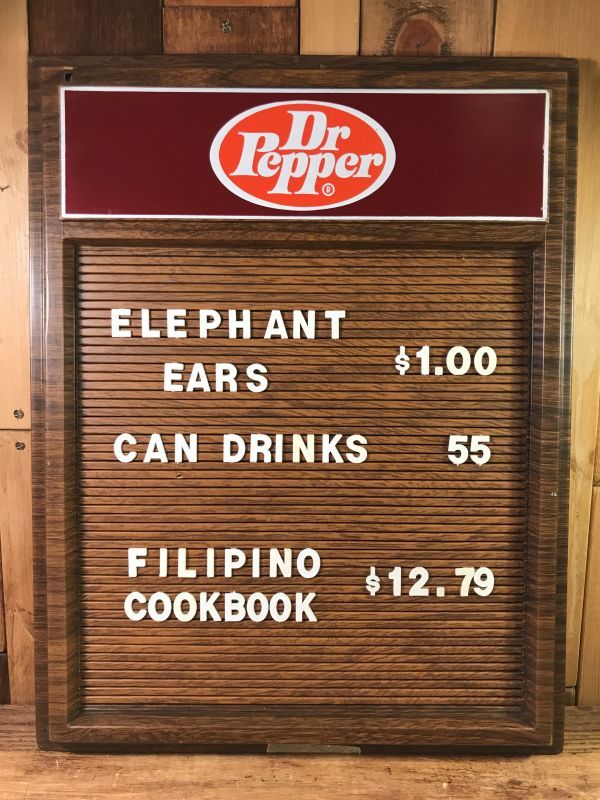 Dr Pepper Wall Menu Sign Board ドクターペッパー ビンテージ