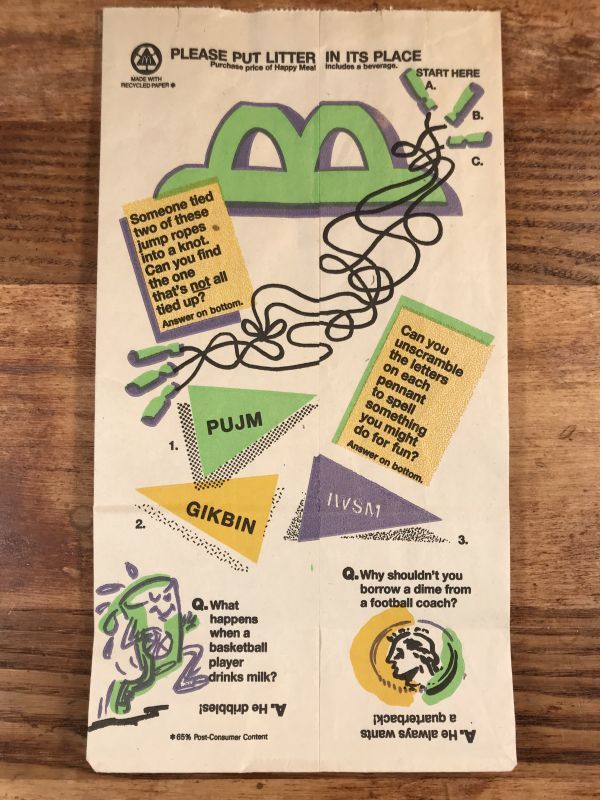 McDonald's “Michael Jordan” Happy Meal Paper Bag マクドナルド