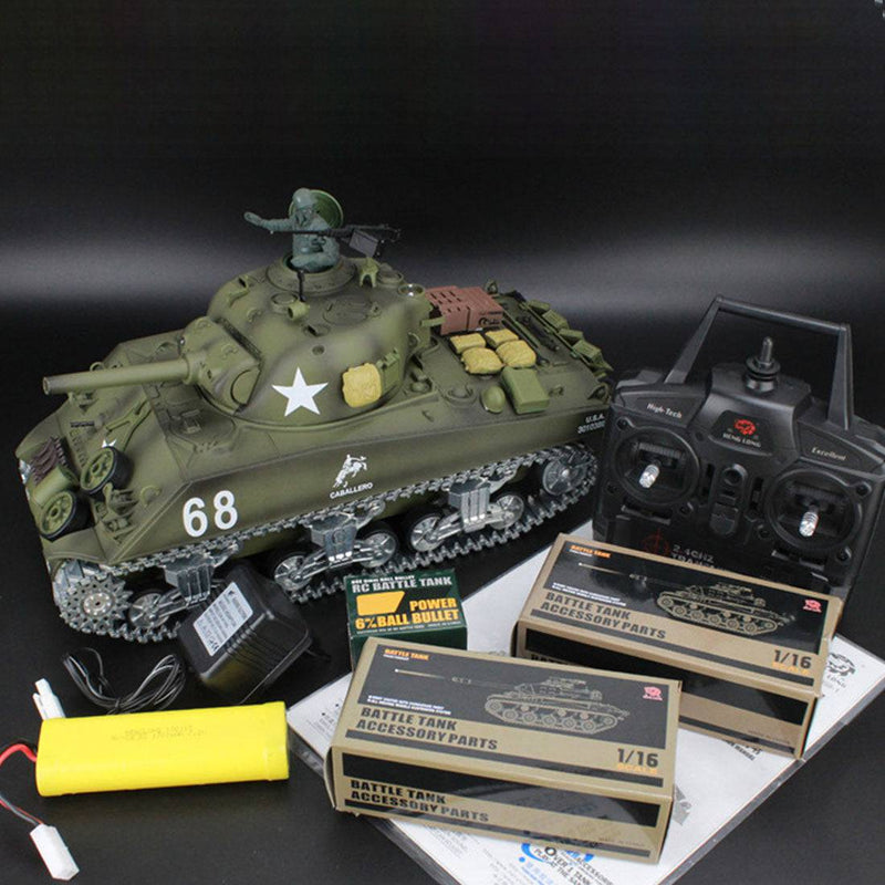 Simulated 1/16 American M4A3 Sherman Tank 2.4G RC Model Military