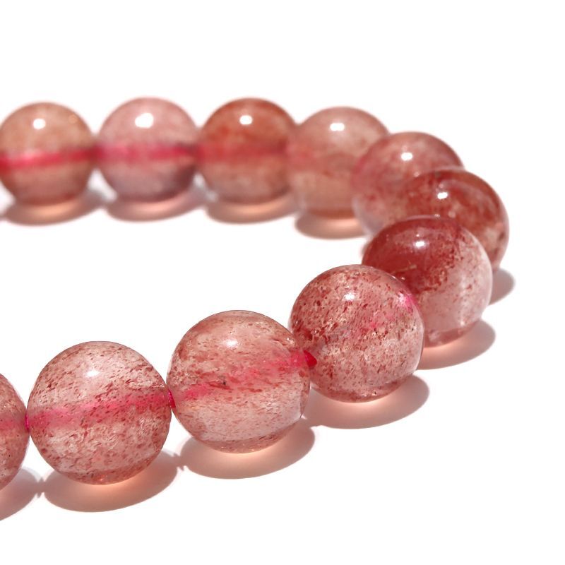 ブレス ストロベリークォーツ＜タンザニア産＞ 丸 約9.5mm 浄化 幸運