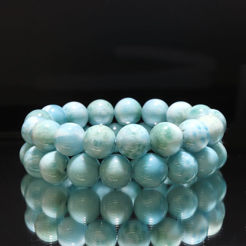ブレス ラリマー＜ドミニカ産＞ 丸 約12mm 不安をやわらげる 浄化