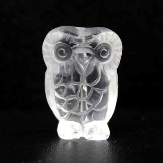 彫物 ふくろう 水晶 （穴あり） 品番： 7610 - ストーンクラブ