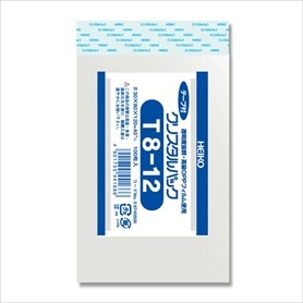 100枚】HEIKO クリスタルパック テープ付き 8×12cm OPP透明袋 T8-12