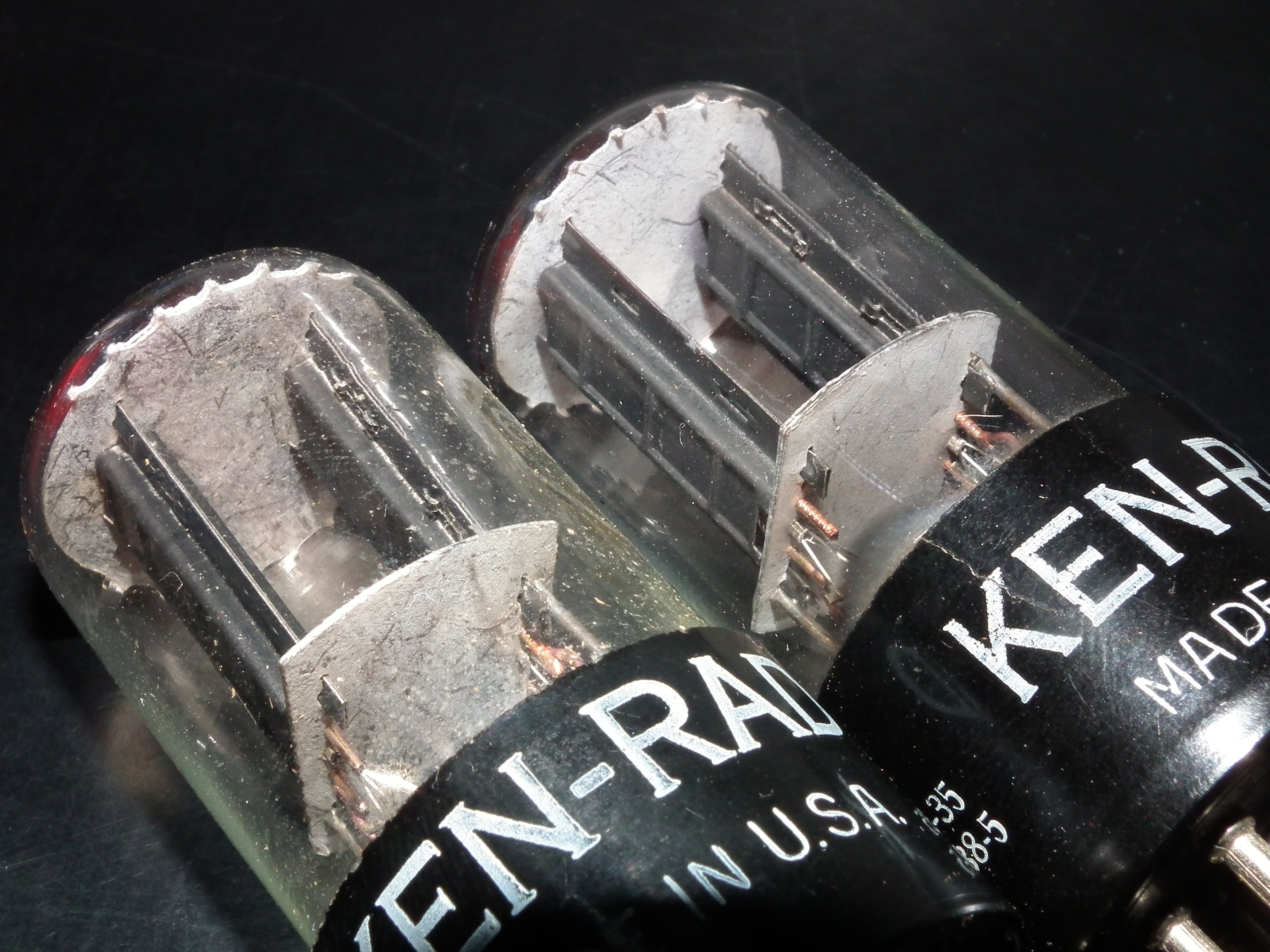 6SN7GT Ken Rad Square Getter 188 Codes Matched Pair (2 tubes