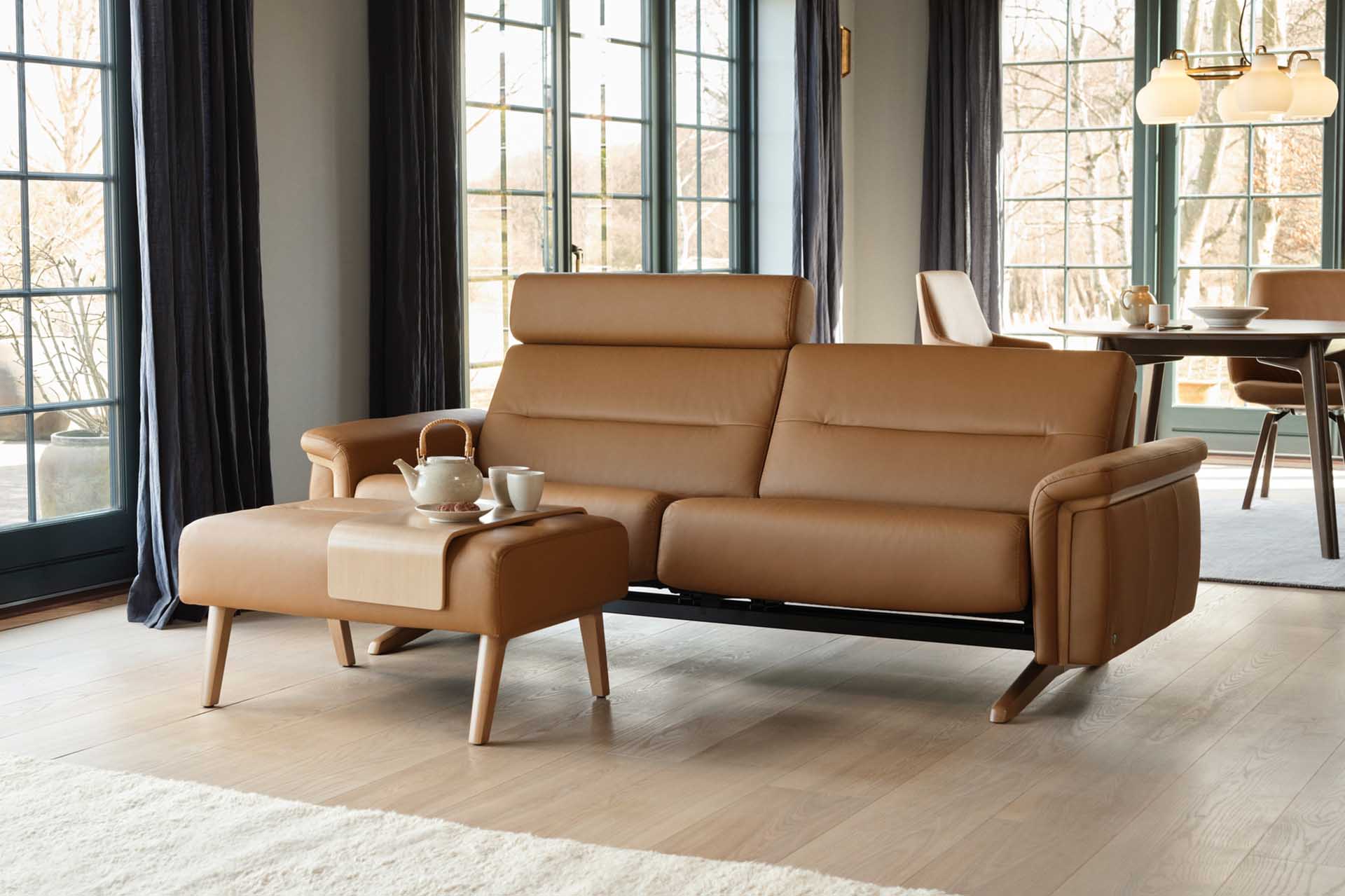 取付無料！エコーネス ストレスレス コンサル 本革キャメル