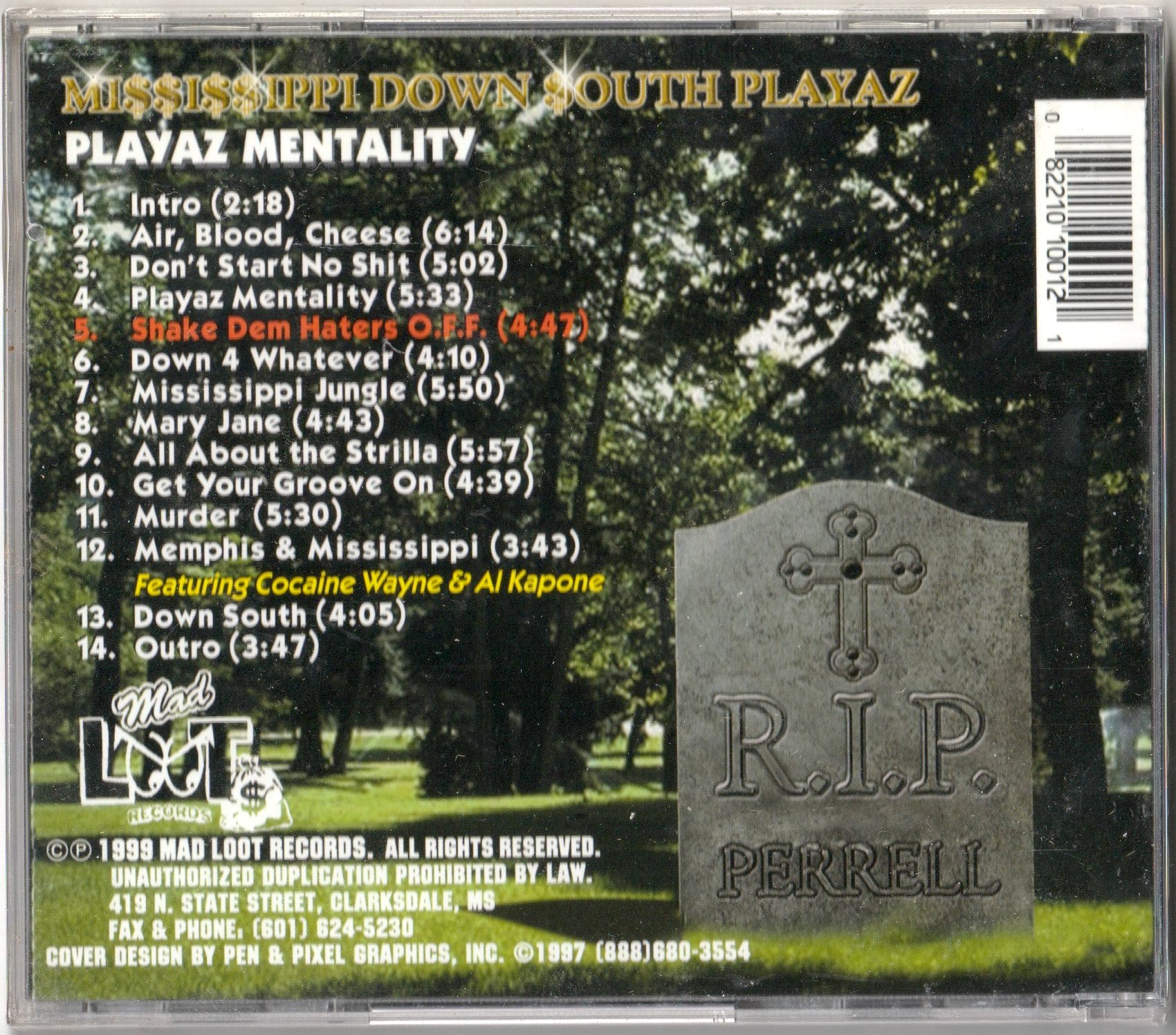 Mississippi Down South Playaz-Playaz Mentality CD (1999) – Strut
