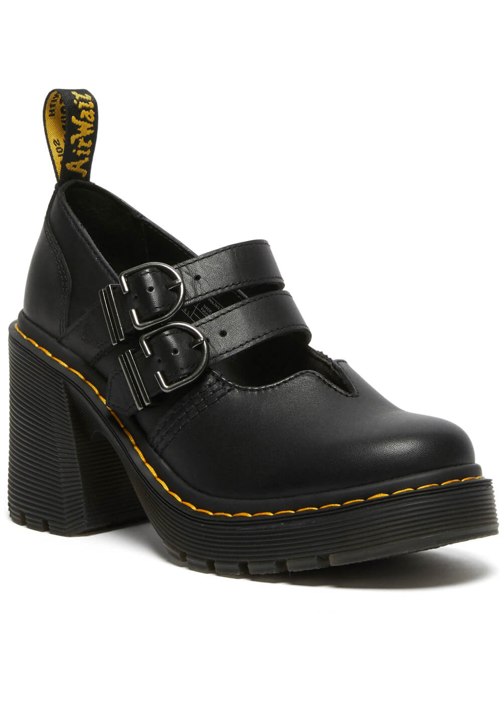 Dr. Martens Eviee Sendal Leather Mary Jane Pumps Black - www