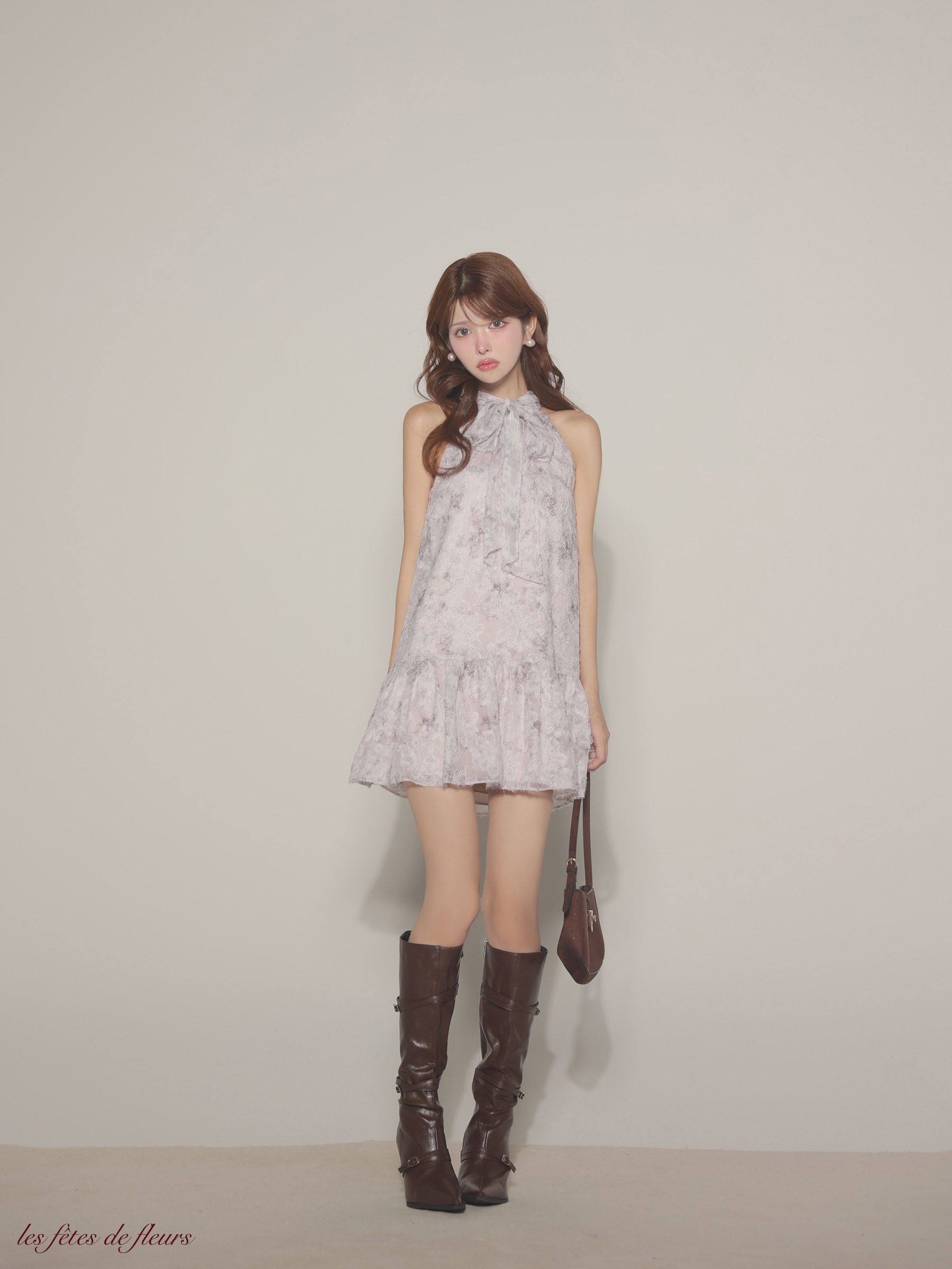 XSサイズあり【DEA./ディア】fleurs jacquard mini dress/ フラワー