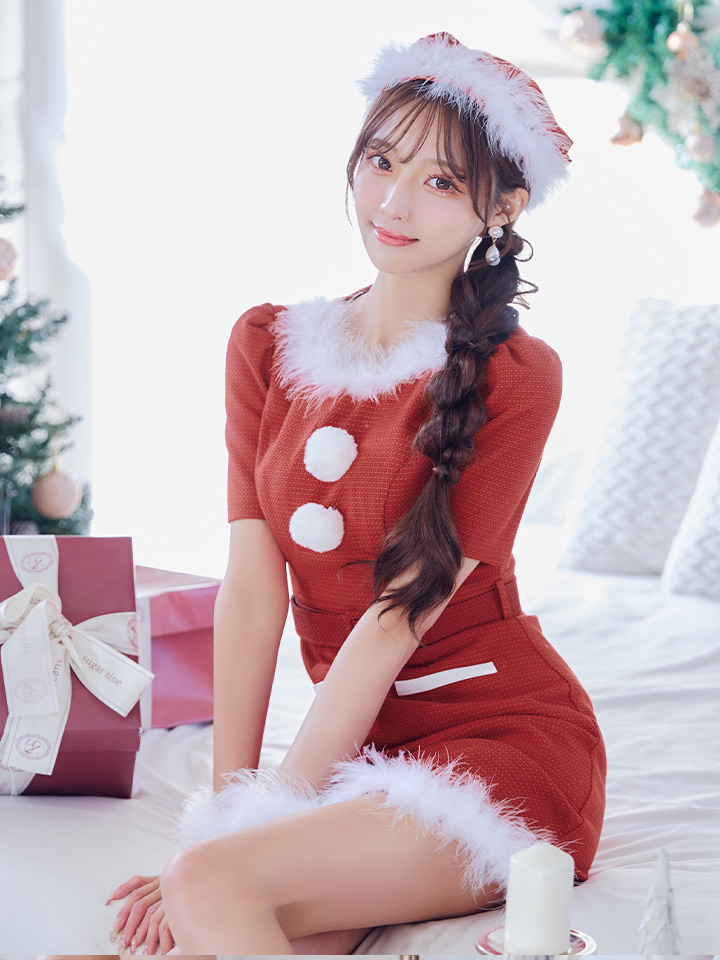 即日発送！】【サンタコス5点セット】【S-Mサイズ/2カラー】ツイード