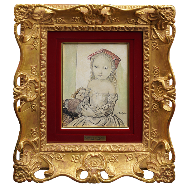 上尚司 少女像 絵画 額装 小田急百貨店購入 約70万円 40数年前 希少