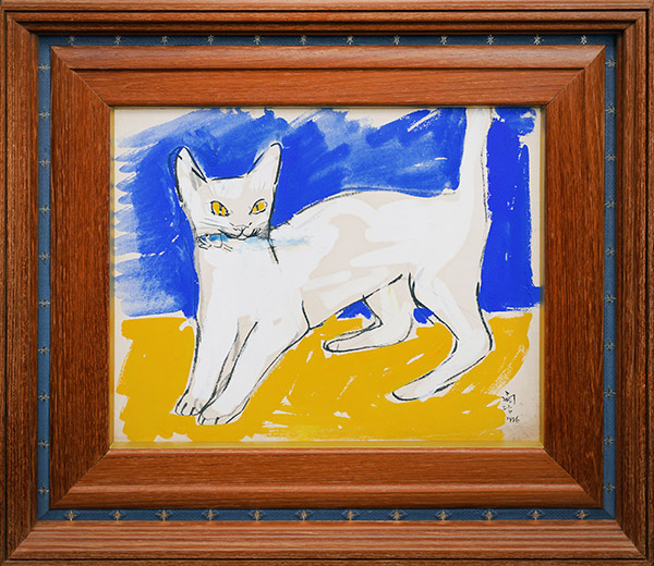 作品案内】藤田嗣治《魚クハヘタ白猫》 - アート・絵画の販売、買取