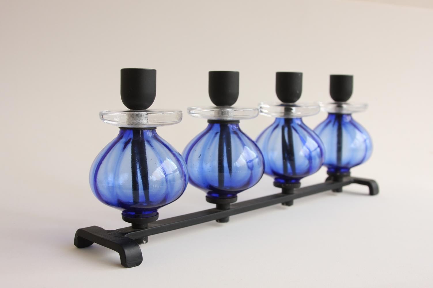 Erik Hoglundエリックホグラン BODA社製 ガラスキャンドルホルダー 4連