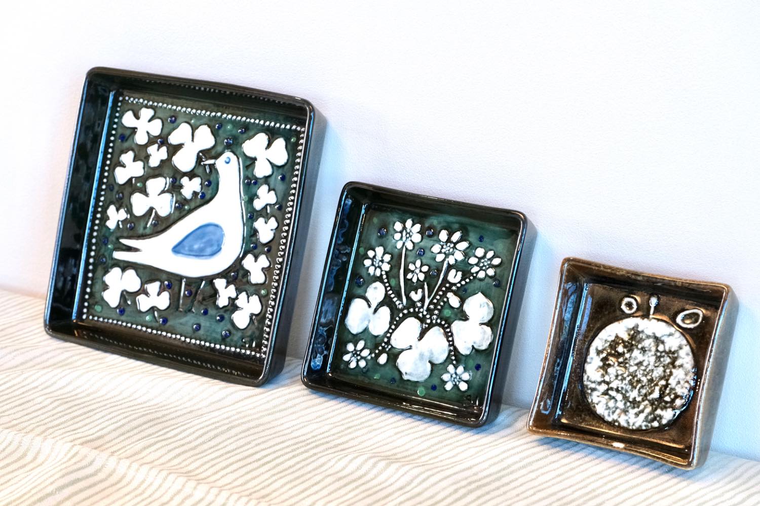 Rorstrand/ロールストランド/Sylvia Leuchovius//陶板/絵皿/小鳥