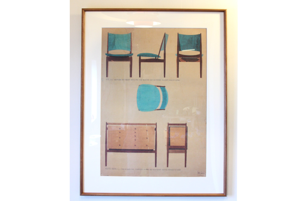 Finn Juhlフィンユール ポスター 額装 エジプシャンチェア、カップボード