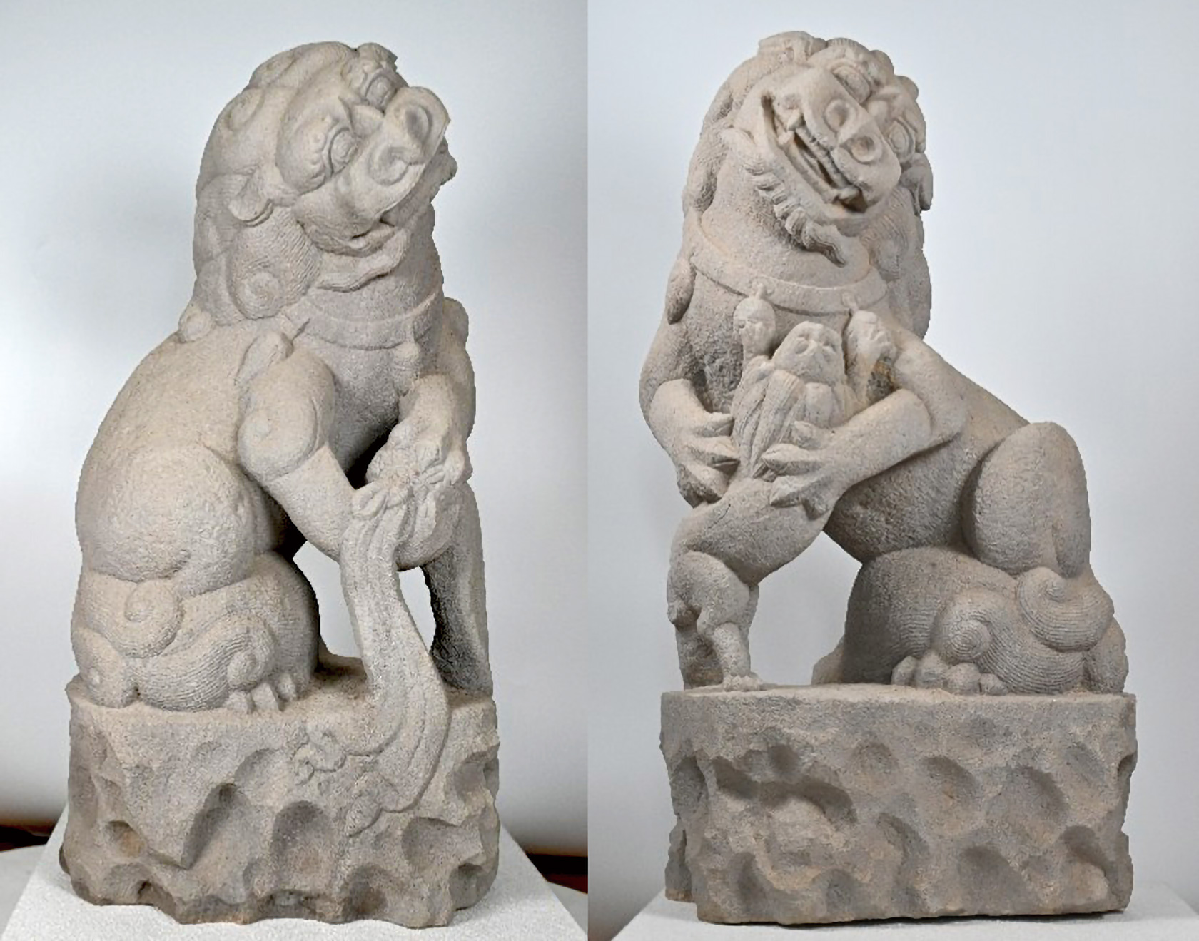 職*k様 狛犬、華中亭道八作、幕末名工、約サイズ高20センチ、横10