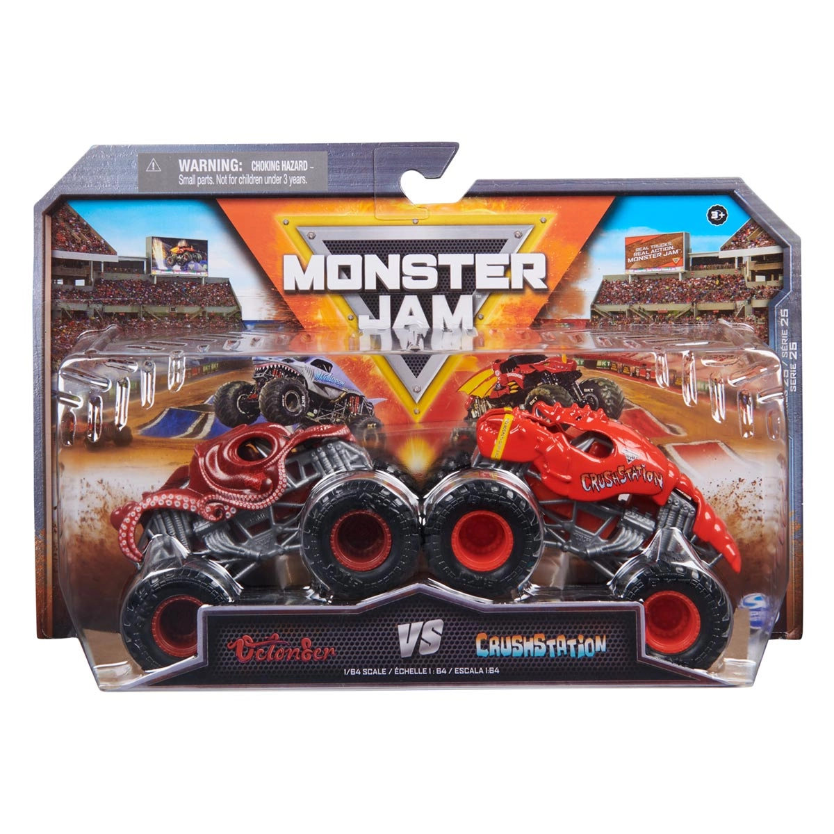 2 Carrinhos Octon8Er Vs Crushstation 1:64 - Monster Jam | Monster