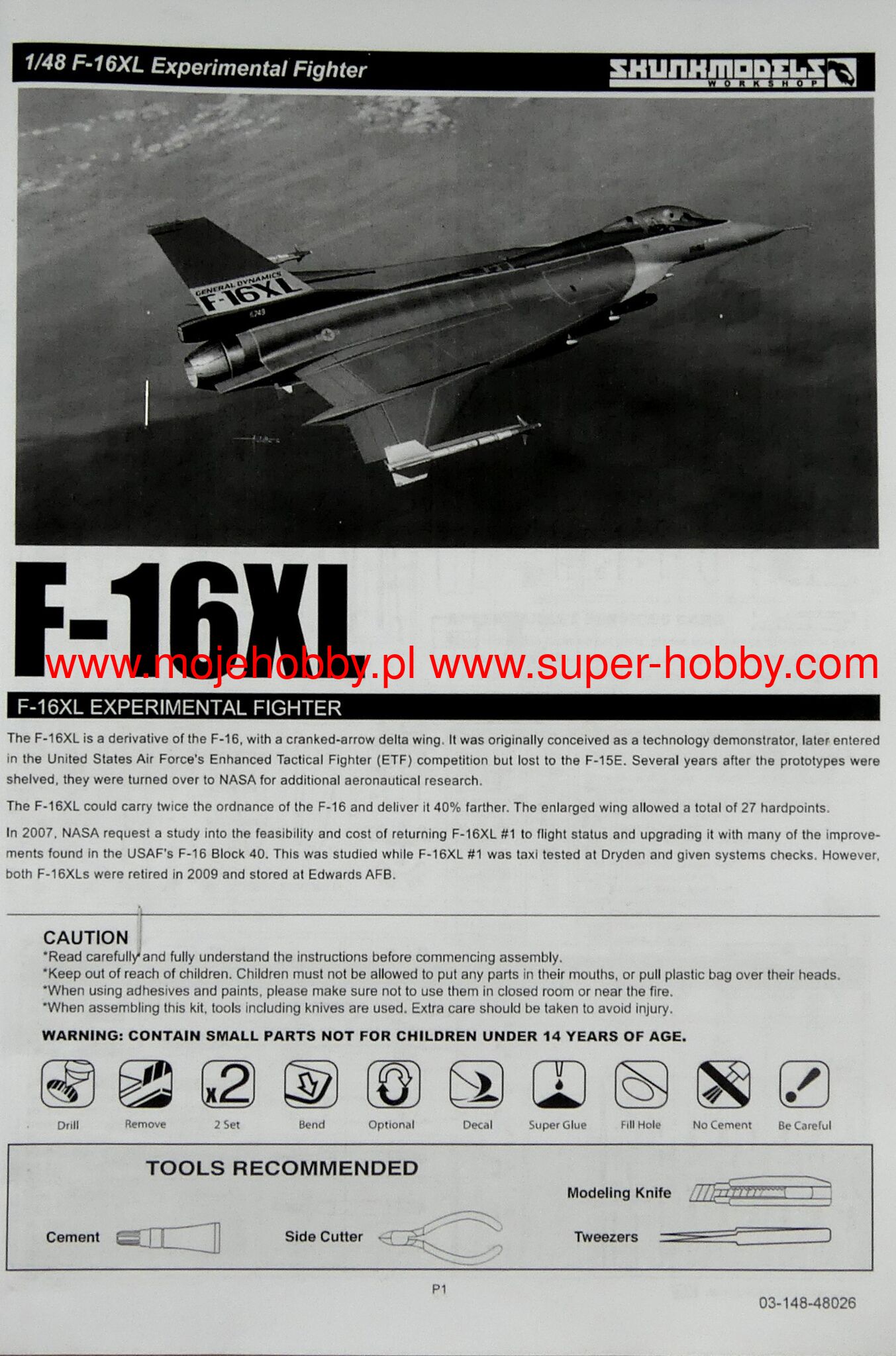 F-16 XL Experimental Fighter Skunkmodel Workshop -48026