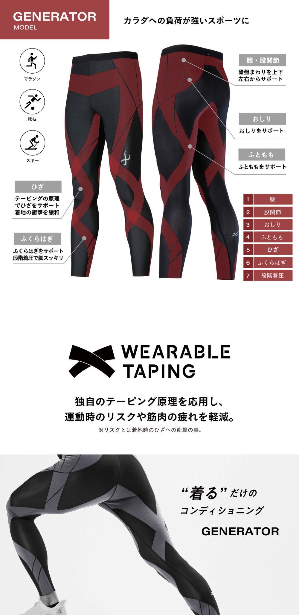 シーダブリュー・エックス（CWX）（レディース）着圧タイツ uv 吸汗速