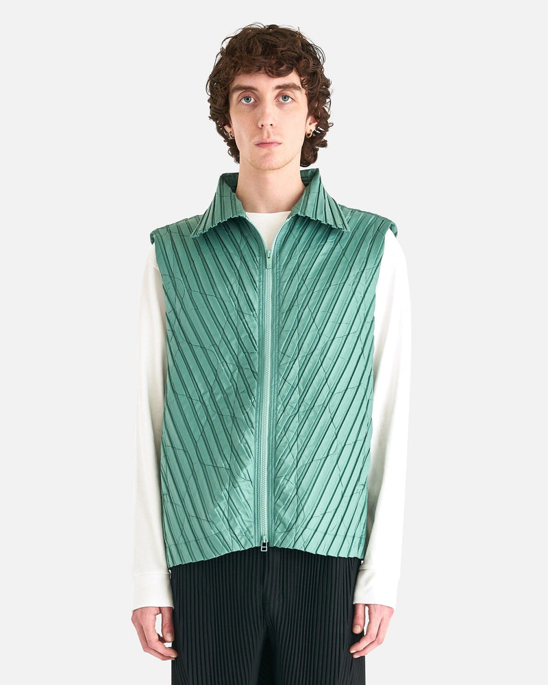 Padded Pleats Vest in Green – SVRN