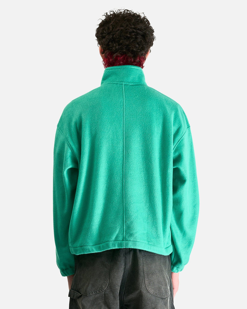 Pure Silk Comfort Fleece Half Zip Pullover in Jade Green – SVRN