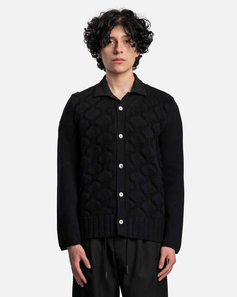 Button Up Wool Cardigan in Black – SVRN