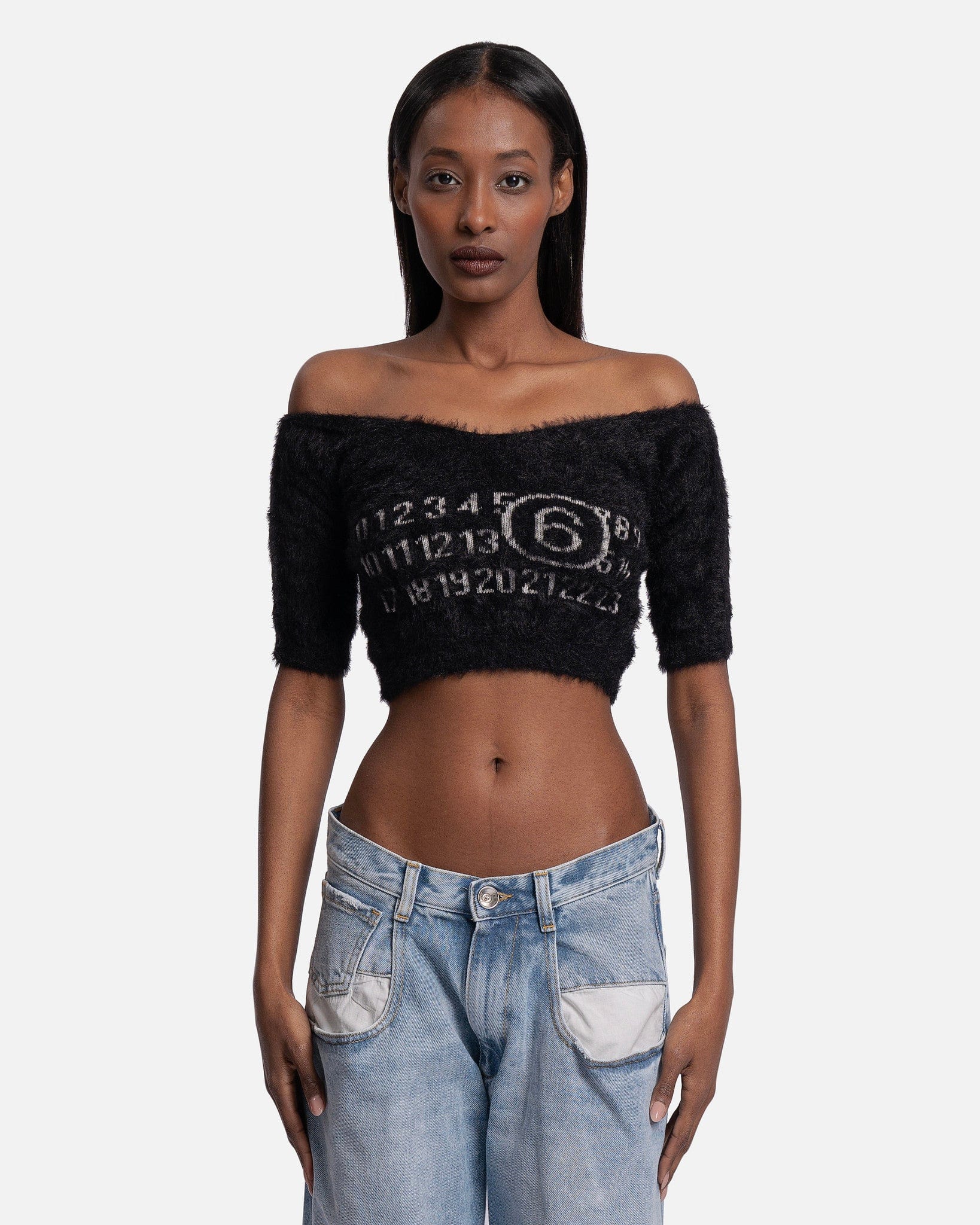 Off-Shoulder Brushed Top in Black – SVRN