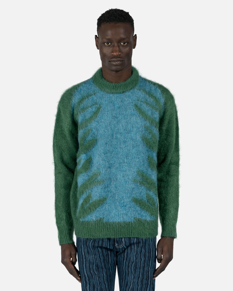 Tiger Intarsia Crewneck Sweater in Lawn Green – SVRN