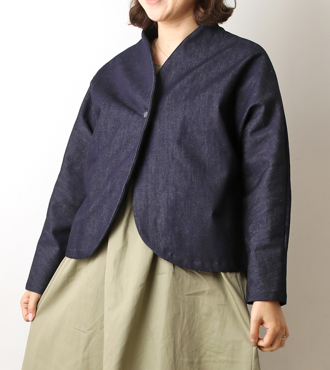 実物大型紙【No556】立ち上がり衿のドルマンショートジャケット (S,M/L