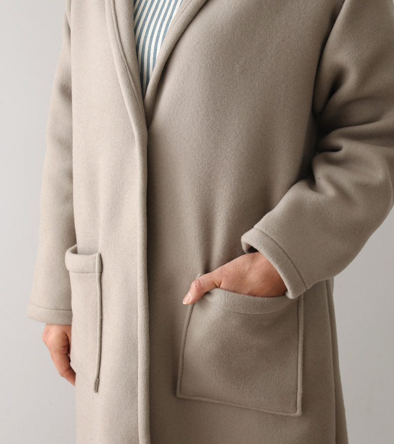 実物大型紙【No.645】変わり衿のアウトポケット付きコート(SML・2L) [M