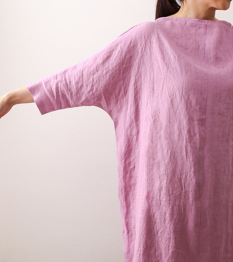 実物大型紙【No.93】ボートネックのドルマンスリーブワンピース