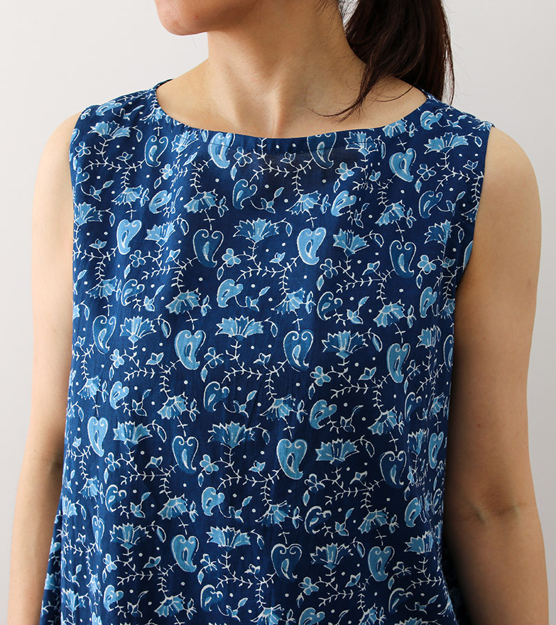 実物大型紙【No.86】Aラインシルエットのノースリーブワンピース(SML