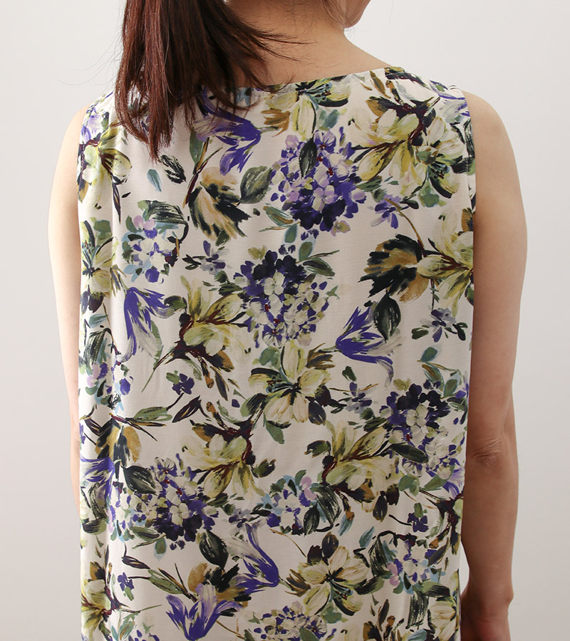 実物大型紙【No.86】Aラインシルエットのノースリーブワンピース(SML