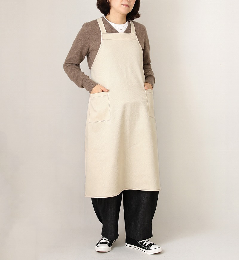 実物大型紙【No.736】肩紐クロスと首掛けタイプのシンプルエプロン(SML