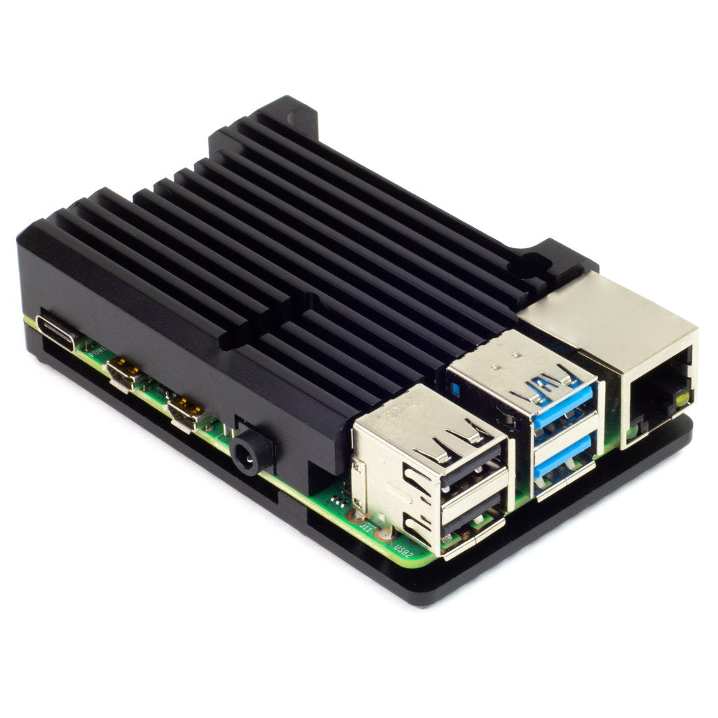 Raspberry Pi 4用アルミヒートシンクケース（ブラック） — スイッチ